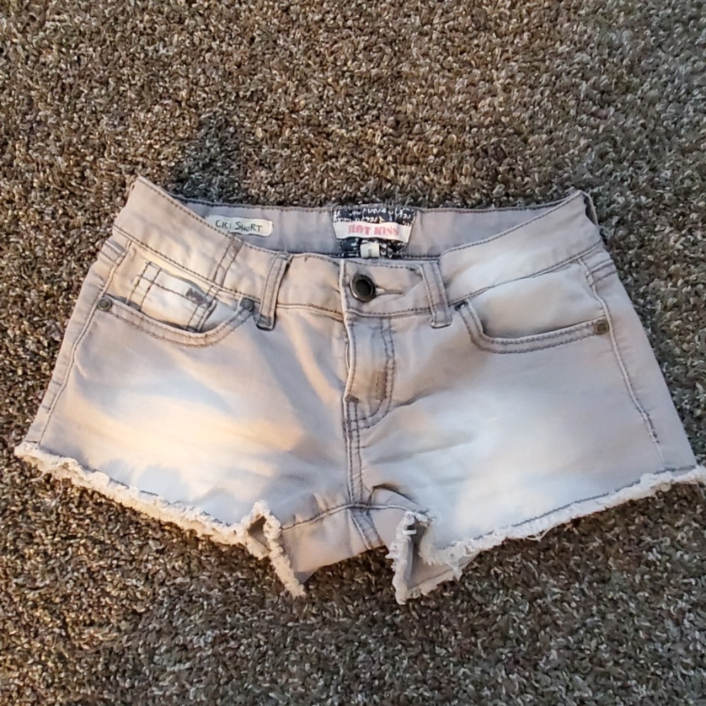 Grey distressed Jean shorts